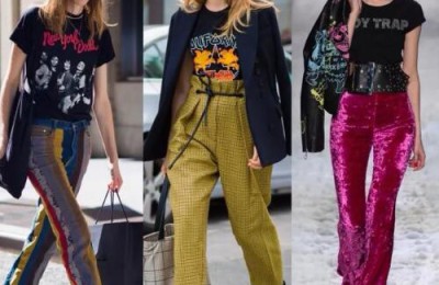 What color pants should go with a black T-shirt for girls (very fashionable and easy to match)
