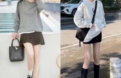 It is popular to wear sweatshirts + skirts in spring (fashionable, slimming and girlish)